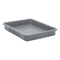 Contenants Divider Box, Plastique, 22,5" la x 17,5" p x 3" h, Gris Sidevic Inc.