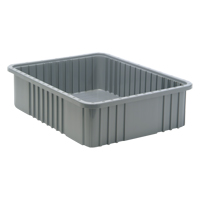Contenants Divider Box, Plastique, 22,5" la x 17,5" p x 6" h, Gris Sidevic Inc.