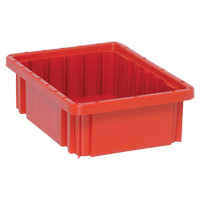 Contenants Divider Box, Plastique, 10,9" la x 8,3" p x 3,5" h, Rouge Sidevic Inc.