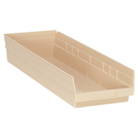 Economy Shelf Bin, 8-3/8" W x 4" H x 23-5/8" D, Ivory, 60 lbs. Capacity Sidevic Inc.