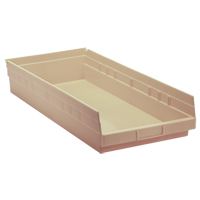 Economy Shelf Bin, 11-1/8" W x 4" H x 23-5/8" D, Ivory, 60 lbs. Capacity Sidevic Inc.