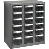 Casiers pour pi&egrave;ces KPC-600, Acier galvanis&eacute;, 18 tiroirs, 13-9/10" x 8-7/10" x 16-3/10", Gris Sidevic Inc.