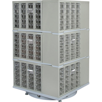 Armoire industrielle robuste avec carrousel &agrave; tiroirs, Acier, 240 tiroirs, 27" la x 27" p x 48" h, Gris Sidevic Inc.