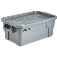 Bac de stockage Brute avec couvercle, 27,88” p x 16,5” la x 10,7" h, Capacit&eacute; 112 lb, Gris Sidevic Inc.