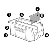 Stack & Hang Bin, 16-1/2" W x 7" H x 14-3/4" D, Blue Sidevic Inc.
