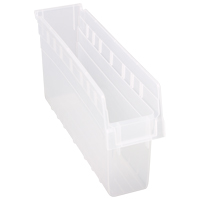 Store-Max Shelf Bins, 4-3/8" W x 8" H x 17-7/8" D, Clear, 56 lbs. Capacity Sidevic Inc.