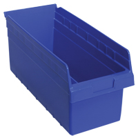 Store-Max Shelf Bins, 8-3/8" W x 8" H x 17-7/8" D, Blue, 56 lbs. Capacity Sidevic Inc.