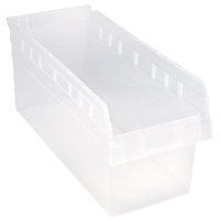 Store-Max Shelf Bins, 8-3/8" W x 8" H x 17-7/8" D, Clear, 56 lbs. Capacity Sidevic Inc.