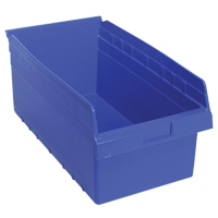 Store-Max Shelf Bins, 11-1/8" W x 8" H x 17-7/8" D, Blue, 56 lbs. Capacity Sidevic Inc.