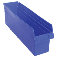 Store-Max Shelf Bins, 6-5/8" W x 8" H x 23-5/8" D, Blue, 68 lbs. Capacity Sidevic Inc.