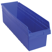 Store-Max Shelf Bins, 8-3/8" W x 8" H x 23-5/8" D, Blue, 68 lbs. Capacity Sidevic Inc.