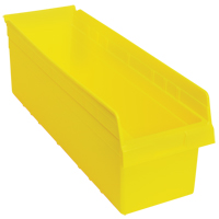 Store-Max Shelf Bins, 8-3/8" W x 8" H x 23-5/8" D, Yellow, 68 lbs. Capacity Sidevic Inc.