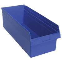 Store-Max Shelf Bins, 11-1/8" W x 8" H x 23-5/8" D, Blue, 68 lbs. Capacity Sidevic Inc.
