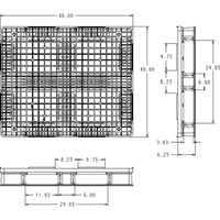 RackoCell Plastic Pallet, 4-Way Entry, 48" L x 40" W x 6-1/3" H Sidevic Inc.