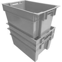 Stack & Nest Container, 16" W x 12" H x 24" D, Grey Sidevic Inc.