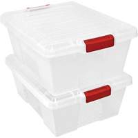 Plastic Latch Container, 15.875" W x 21" D x 7.75" H, Clear Sidevic Inc.