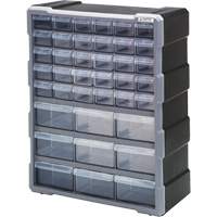 Drawer Cabinet, Plastic, 39 Drawers, 15" x 6-1/4" x 18-3/4", Black Sidevic Inc.