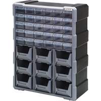 Drawer Cabinet, Plastic, 39 Drawers, 15" x 6-1/4" x 18-3/4", Black Sidevic Inc.