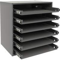 Support de glissi&egrave;re &agrave; petit roulement, Acier, 6 compartiments, 15-9/16" la x 11-7/8" p, 16-3/8" h, Gris Sidevic Inc.