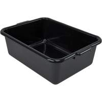 All-Purpose Flat-Bottom Storage Tub, 7" H x 15" D x 21" L, Plastic, Black Sidevic Inc.