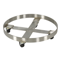 Chariots pour barils, Acier inoxydable, Capacit&eacute;e 800 lb, Diam&egrave;tre 23-1/4", Roue en Caoutchouc Sidevic Inc.