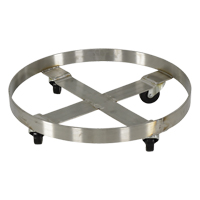 Chariots pour barils, Acier inoxydable, Capacit&eacute;e 800 lb, Diam&egrave;tre 23-1/4", Roue en Caoutchouc Sidevic Inc.