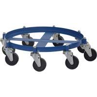 Octagon Drum Dolly, Steel, 2000 lbs. Capacity, 27-1/16" Diameter, Cast Iron Casters Sidevic Inc.