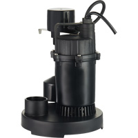 Thermoplastic Submersible Sump Pump, 2560 GPH, 115 V, 4.6 A, 1/3 HP Sidevic Inc.
