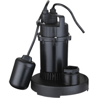 Thermoplastic Submersible Sump Pump, 2560 GPH, 115 V, 4.6 A, 1/3 HP Sidevic Inc.
