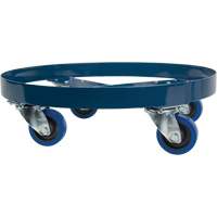 Drum Dolly, Steel, 1400 lbs. Capacity, 24" Diameter, Blue Elastic Casters Sidevic Inc.