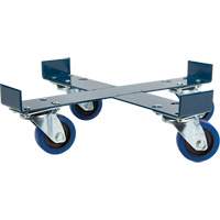 Drum Dolly, Steel, 1400 lbs. Capacity, 24" Diameter, Blue Elastic Casters Sidevic Inc.