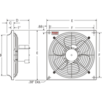 Ventilateurs muraux d'usage g&eacute;n&eacute;ral, Commercial, 2 vitesses, Diam&egrave;tre de 10" Sidevic Inc.
