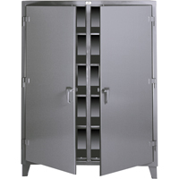 Double Shift Storage Cabinets, Steel, 8 Shelves, 72" H x 48" W x 24" D, Dark Grey Sidevic Inc.
