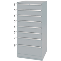 Armoires de rangement avec tiroirs, 8 tiroirs, 28-1/4" la x 28-1/2" p x 59-1/2" h, Gris Sidevic Inc.