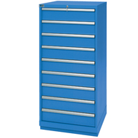Armoires de rangement avec tiroirs, 9 tiroirs, 28-1/4" la x 28-1/2" p x 59-1/2" h, Bleu brillant Sidevic Inc.