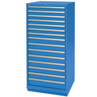 Armoires de rangement avec tiroirs, 15 tiroirs, 28-1/4" la x 28-1/2" p x 59-1/2" h, Bleu brillant Sidevic Inc.
