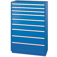 Armoires de rangement avec tiroirs, 9 tiroirs, 40-1/4" la x 22-1/2" p x 59-1/2" h, Bleu brillant Sidevic Inc.