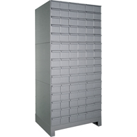 Armoires &agrave; tiroirs industriels avec base, 90 tiroirs, 34-1/8" la x 12-1/4" p x 69-1/8" h, Gris Sidevic Inc.
