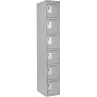 Clean Line Lockerettes, 6 -tier, 12" x 18" x 72", Steel, Grey, Rivet (Assembled) Sidevic Inc.
