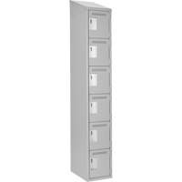 Clean Line Lockerette , 6 -tier, 12" x 18" x 78", Steel, Grey, Rivet (Assembled) Sidevic Inc.