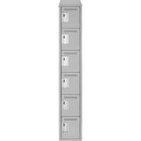 Clean Line Lockerette , 6 -tier, 12" x 18" x 78", Steel, Grey, Rivet (Assembled) Sidevic Inc.