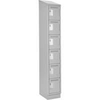 Petits casiers Clean Line, 6 niveaux, 12" x 18" x 82", Acier, Gris, Rivet (assembl&eacute;) Sidevic Inc.