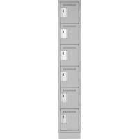 Clean Line Lockerette, 6 -tier, 12" x 18" x 76", Steel, Grey, Rivet (Assembled) Sidevic Inc.