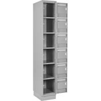 Clean Line Lockerette, 6 -tier, Bank of 4, 48" x 18" x 76", Steel, Grey, Rivet (Assembled) Sidevic Inc.
