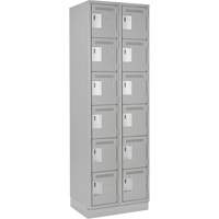 Clean Line Lockerette, 6 -tier, Bank of 2, 24" x 18" x 76", Steel, Grey, Rivet (Assembled) Sidevic Inc.