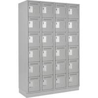 Clean Line Lockerette, 6 -tier, Bank of 4, 48" x 18" x 76", Steel, Grey, Rivet (Assembled) Sidevic Inc.