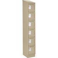 Petits casiers Clean Line, 6 niveaux, 12" x 18" x 82", Acier, Beige, Rivet (assembl&eacute;) Sidevic Inc.