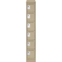 Petits casiers Clean Line, 6 niveaux, 12" x 18" x 82", Acier, Beige, Rivet (assembl&eacute;) Sidevic Inc.