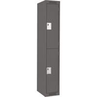 Clean Line Lockers, 2 -tier, 12" x 18" x 72", Steel, Charcoal, Rivet (Assembled) Sidevic Inc.