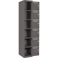 Petits casiers Clean Line, 6 niveaux, Bloc de 4, 48" x 18" x 72", Acier, Charbon, Rivet (assembl&eacute;) Sidevic Inc.